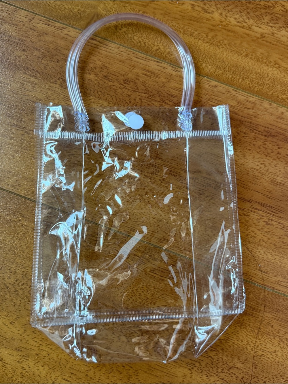 Clear PVC Tote Bag with Round Handles - Transparent Tote Bag Open Top 5.75” X 6”